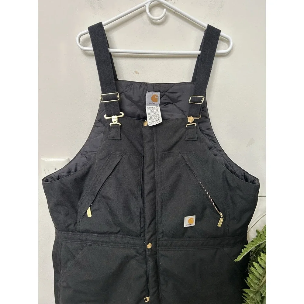 Carhartt Men's Extreme Yukon Arctic Quilt Insulated Bib Overalls R33-Black 42x30